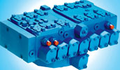 The Rexroth M9 control block has all the consumer connections on the front of the unit